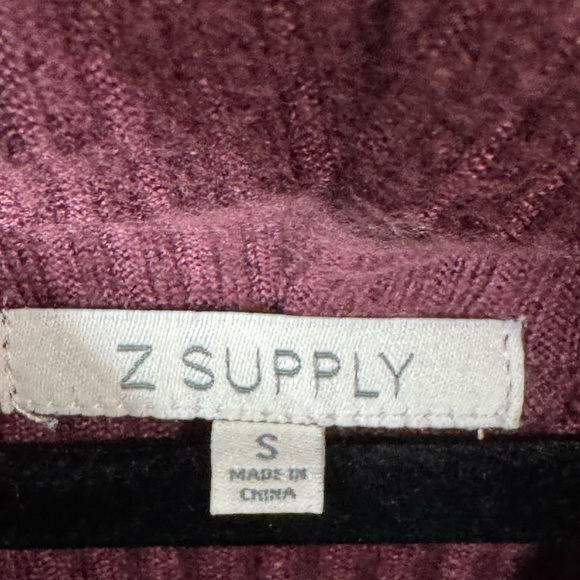 Z Supply Cowl Neck Ribbed Sweater, Mauve, Small, Soft - Picture 4 of 8